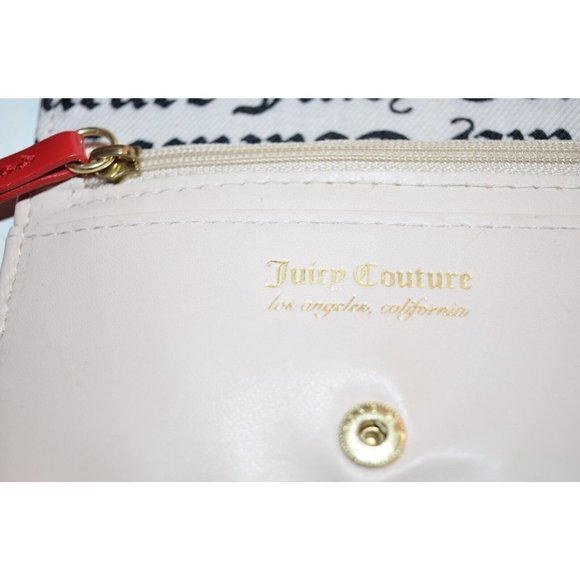 Juicy Couture Red Leather Credit Card ID Cash coins Case Wallet w/ keychain - Picture 5 of 6